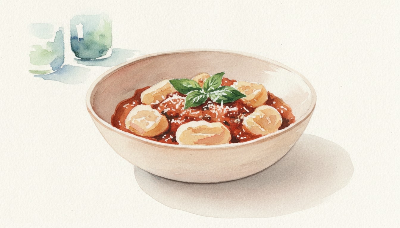 Hearty Lentil Gnocchi Ragu with Fresh Basil and Parmesan