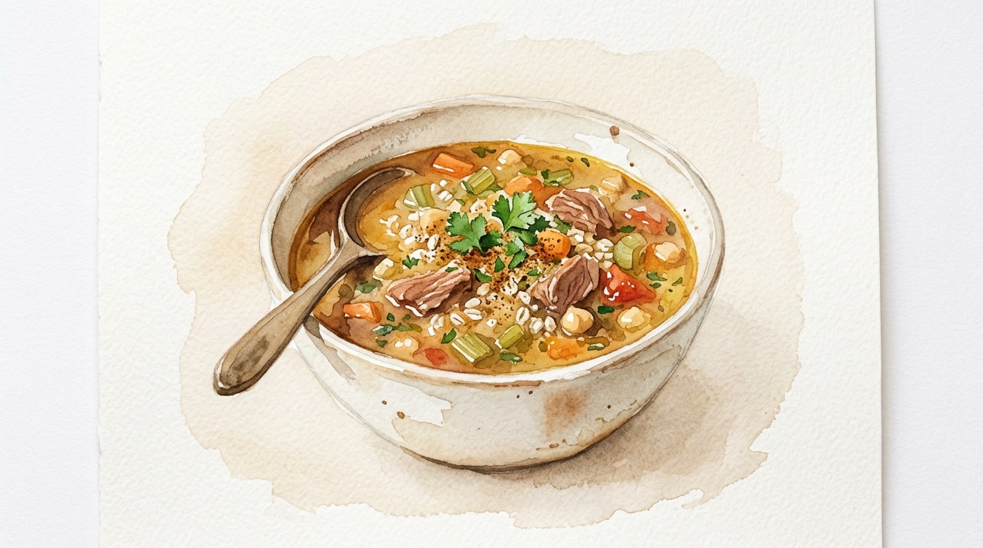 Hearty Moroccan Lamb and Pearl Barley Soup