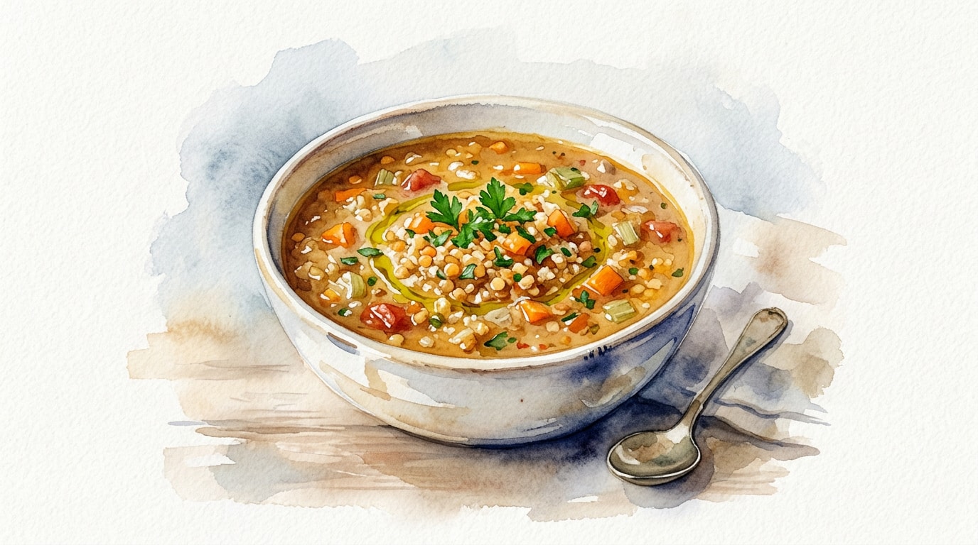 Hearty Red Lentil and Bulgur Soup