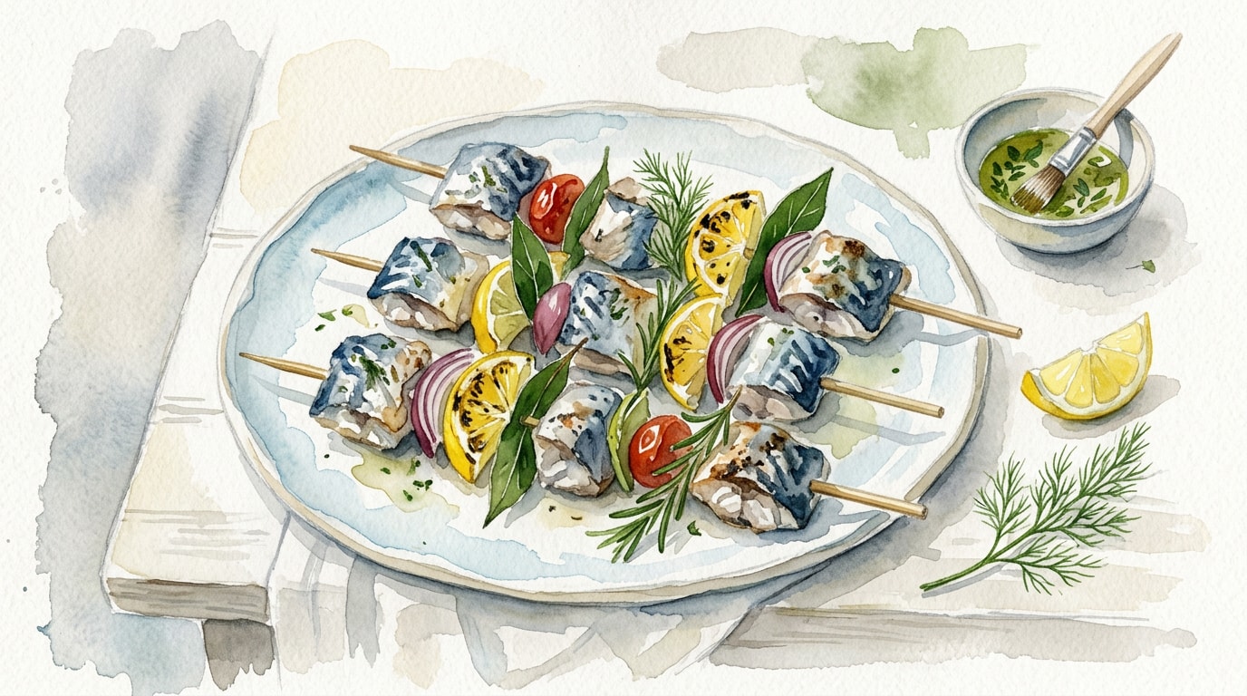 Herb and Lemon Mackerel Kebabs