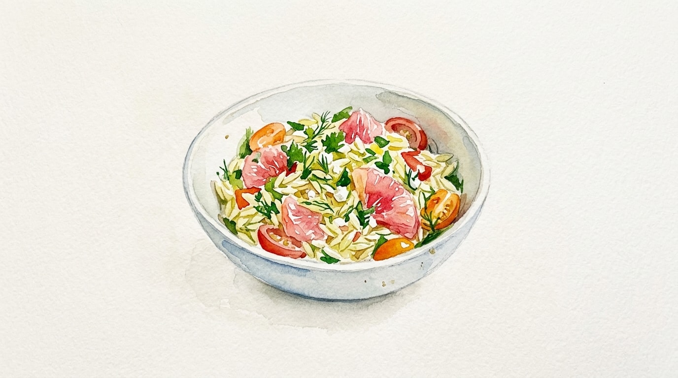 Herbed Orzo Salad with Bright Grapefruit Vinaigrette