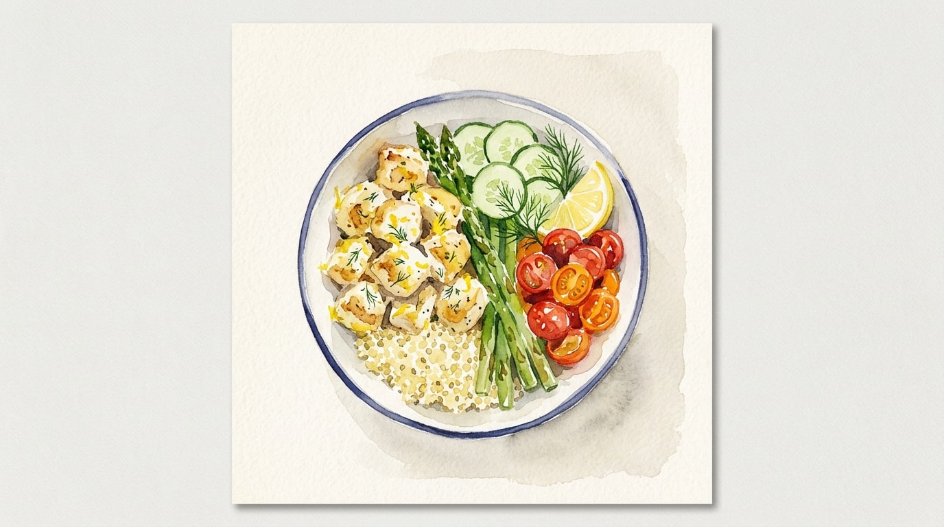 High-Protein Air Fryer Lemon Chicken Bowl