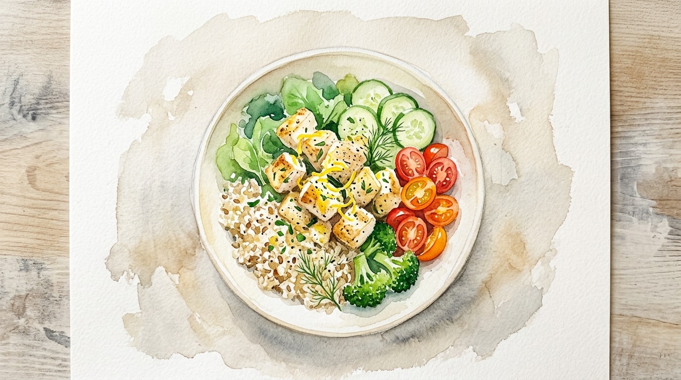 High-Protein Air Fryer Lemon Chicken Bowl