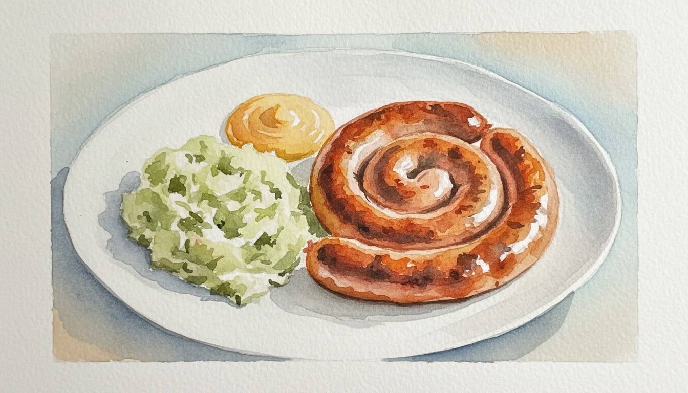 Homemade Pork Sausages with Colcannon and Apple Sauce