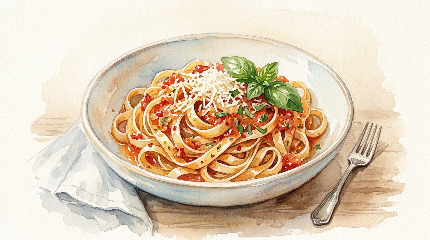 Homemade Tagliatelle with Spicy Arrabbiata Sauce