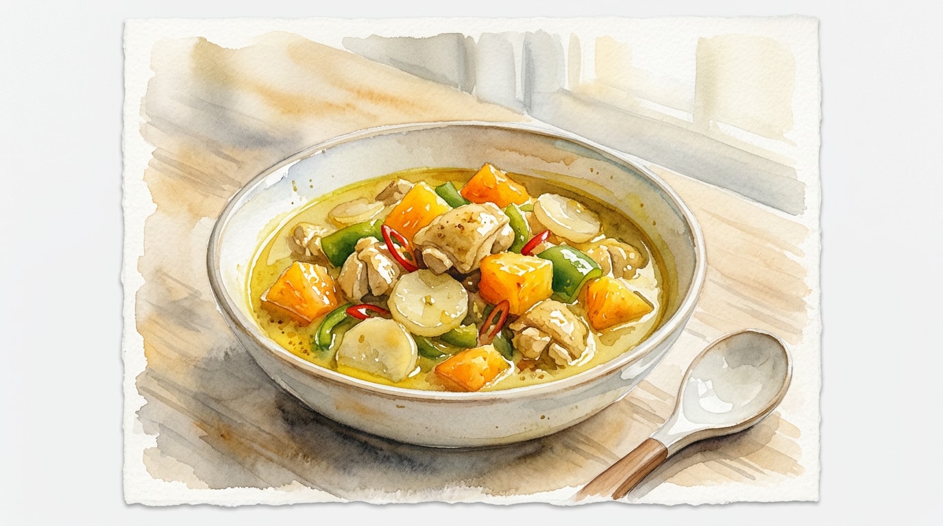 Hong Kong Style Pineapple and Water Chestnut Chicken Curry