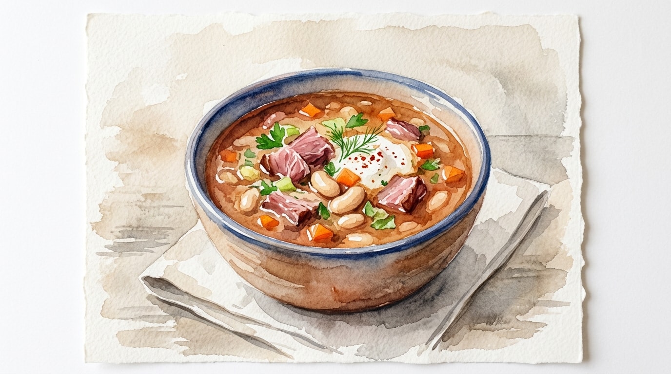 Hungarian Smoked Ham Hock and Bean Soup