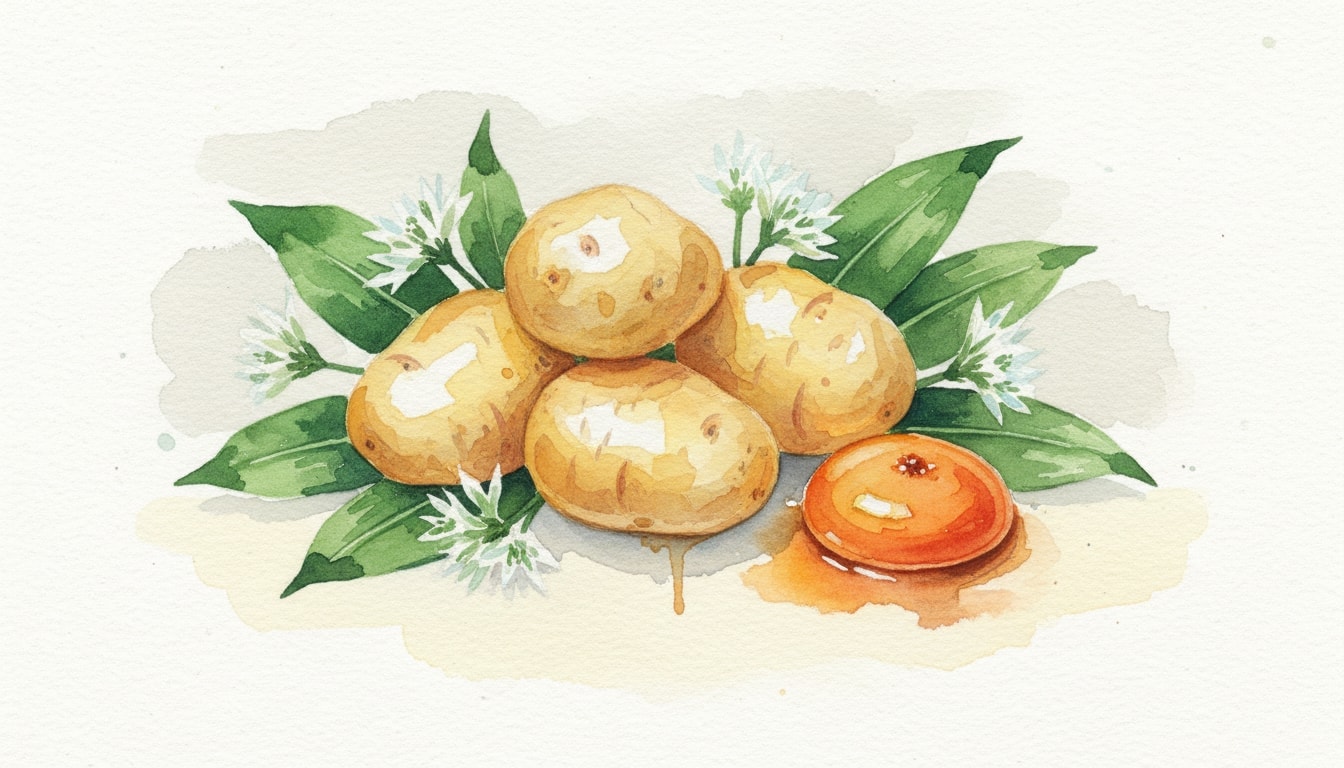 Jersey Royals with Wild Garlic and Soy-Cured Yolk