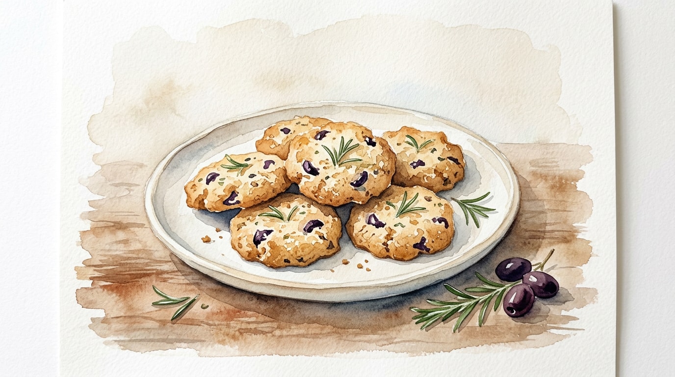 Kalamata Olive and Rosemary Shortbread