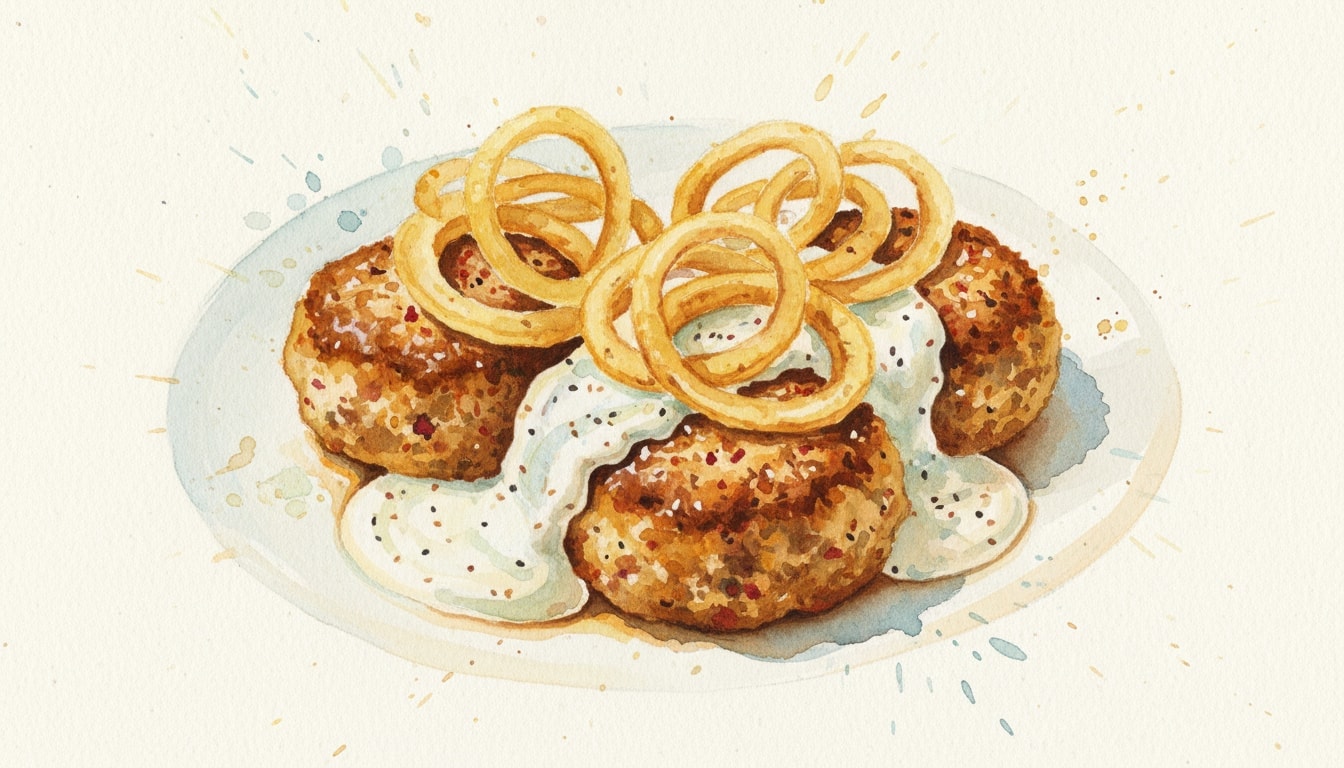 Lamb Patties with Fried Onions and Tahini-Yogurt Sauce