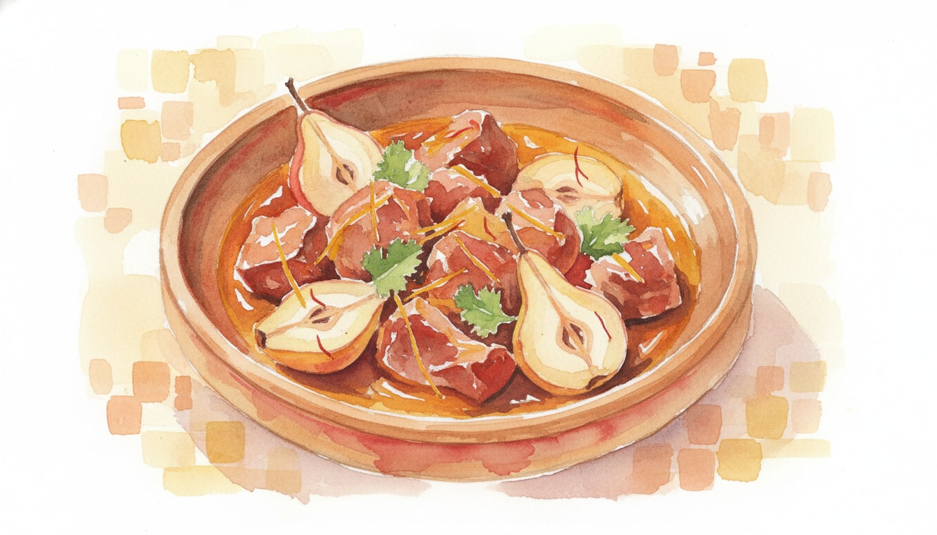 Lamb Tagine with Seckel Pears and Saffron
