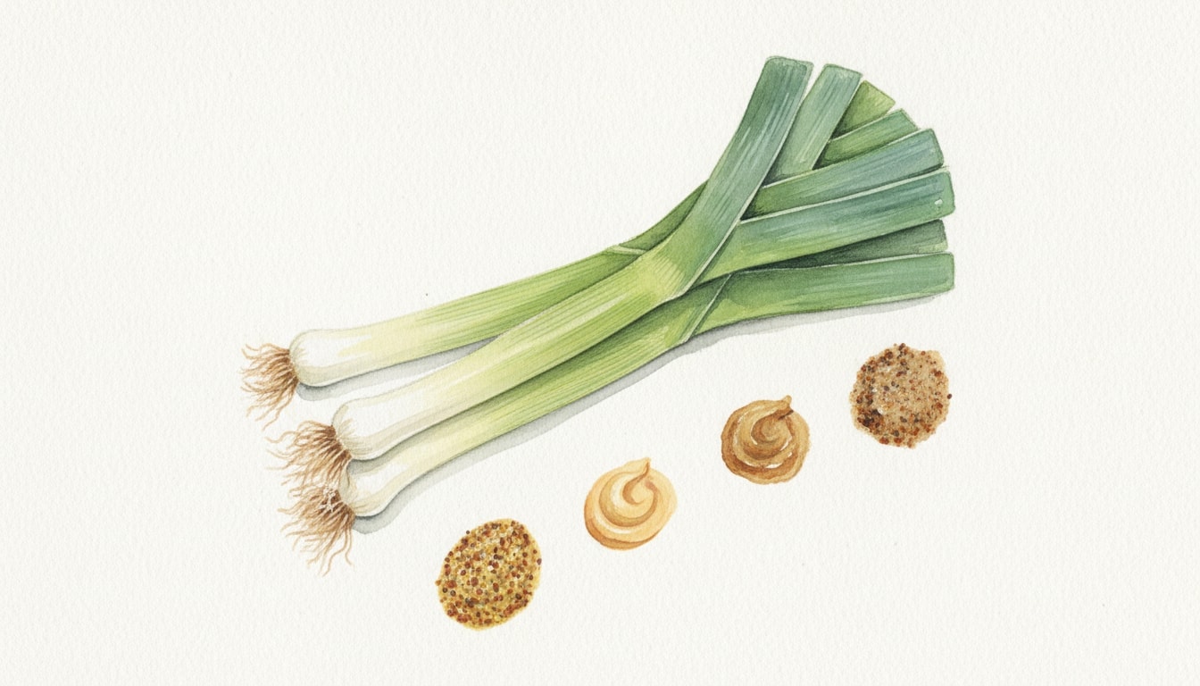 Leeks with Three Mustards
