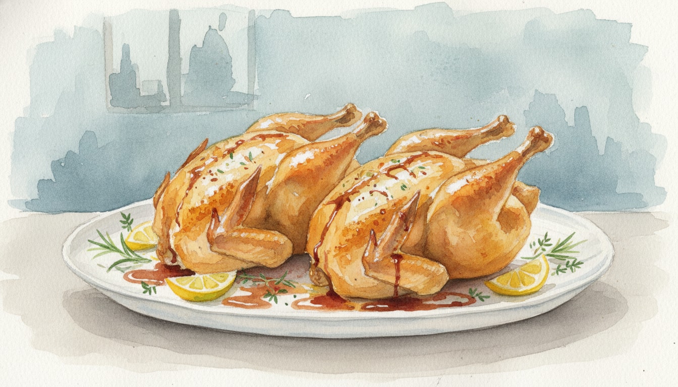 Lemon Balsamic Broiled Cornish Hens
