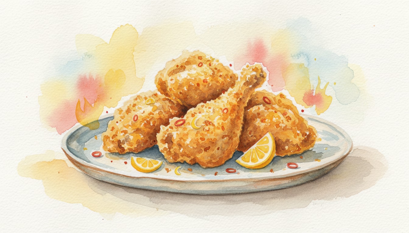 Lemon-Fire Cornmeal Fried Chicken