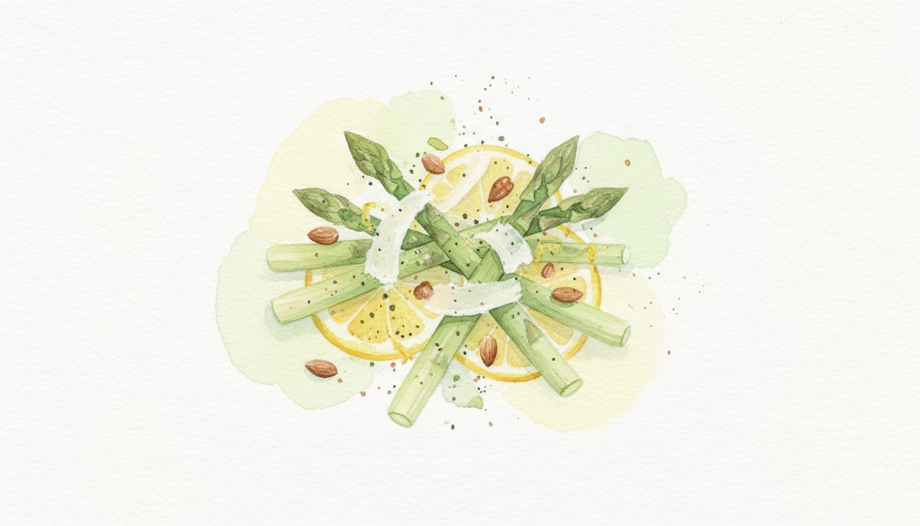 Lemony Asparagus Salad with Shaved Cheese and Nuts