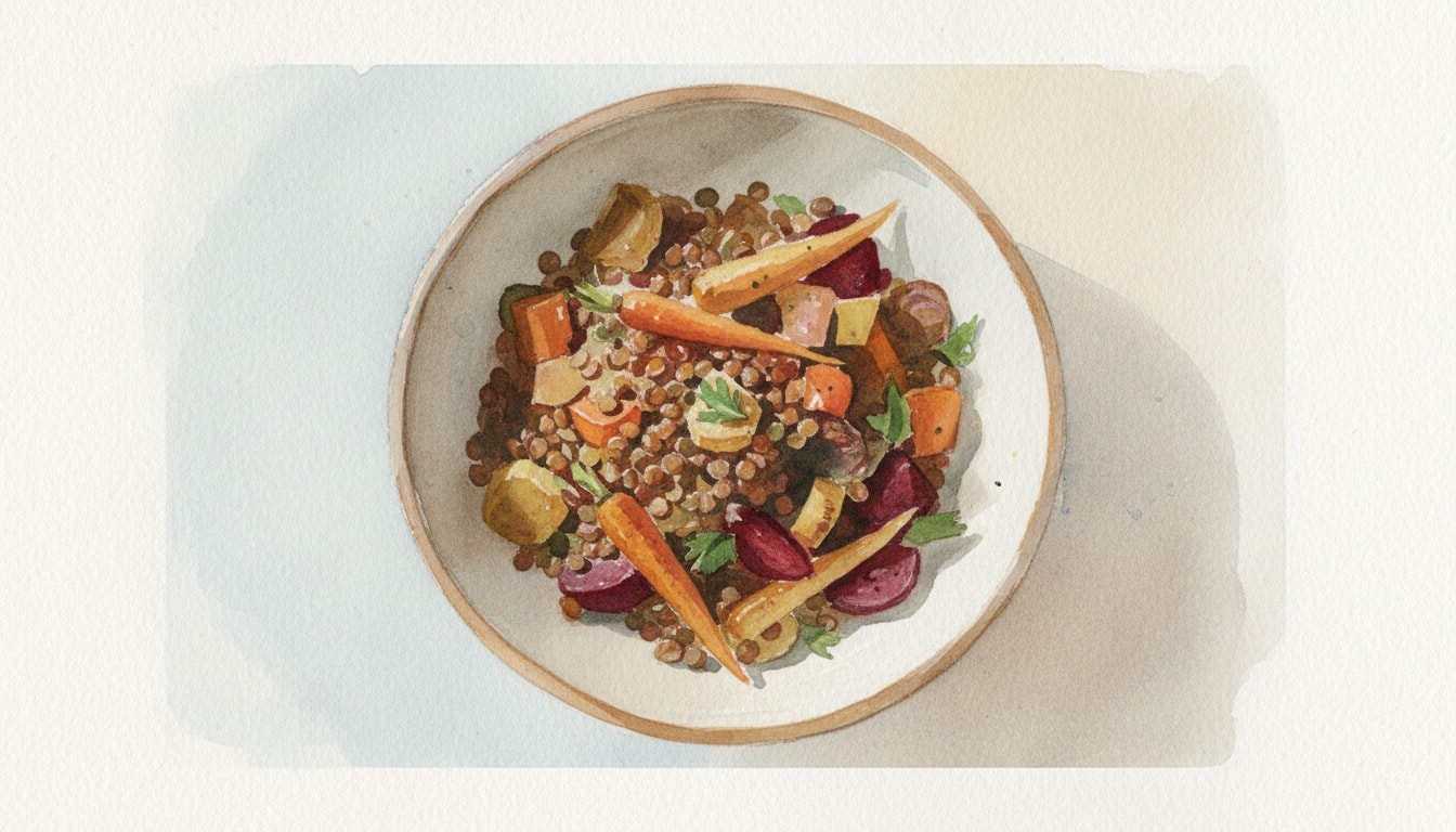 Lentil Salad With Roasted Root Vegetables