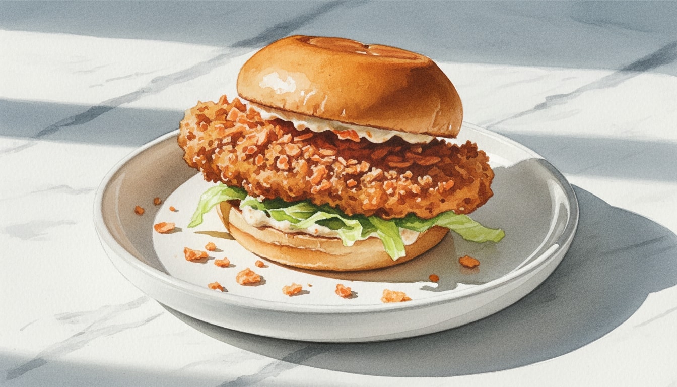 Lighter Air-Fried Spicy Kettle-Chip Chicken Sandwich