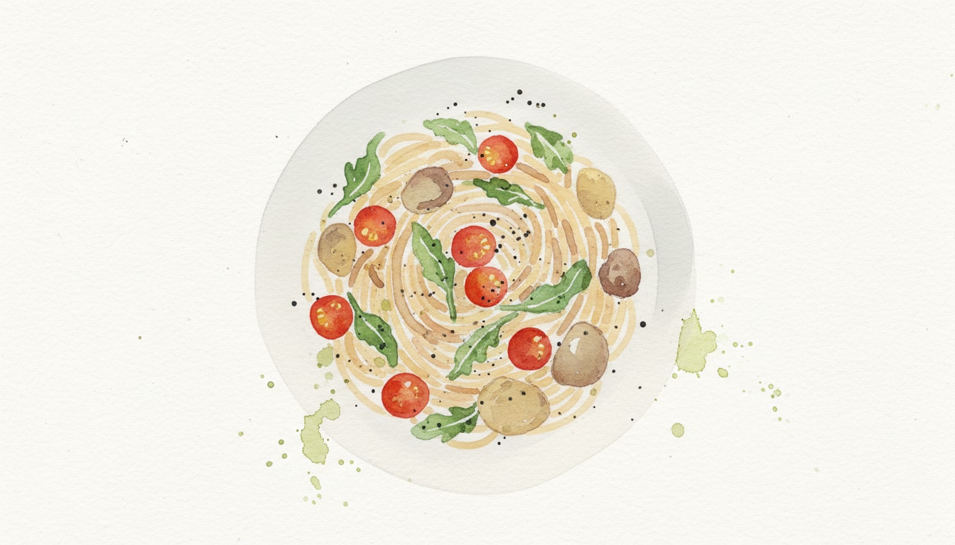 Linguine With Arugula, Tomatoes and Potatoes