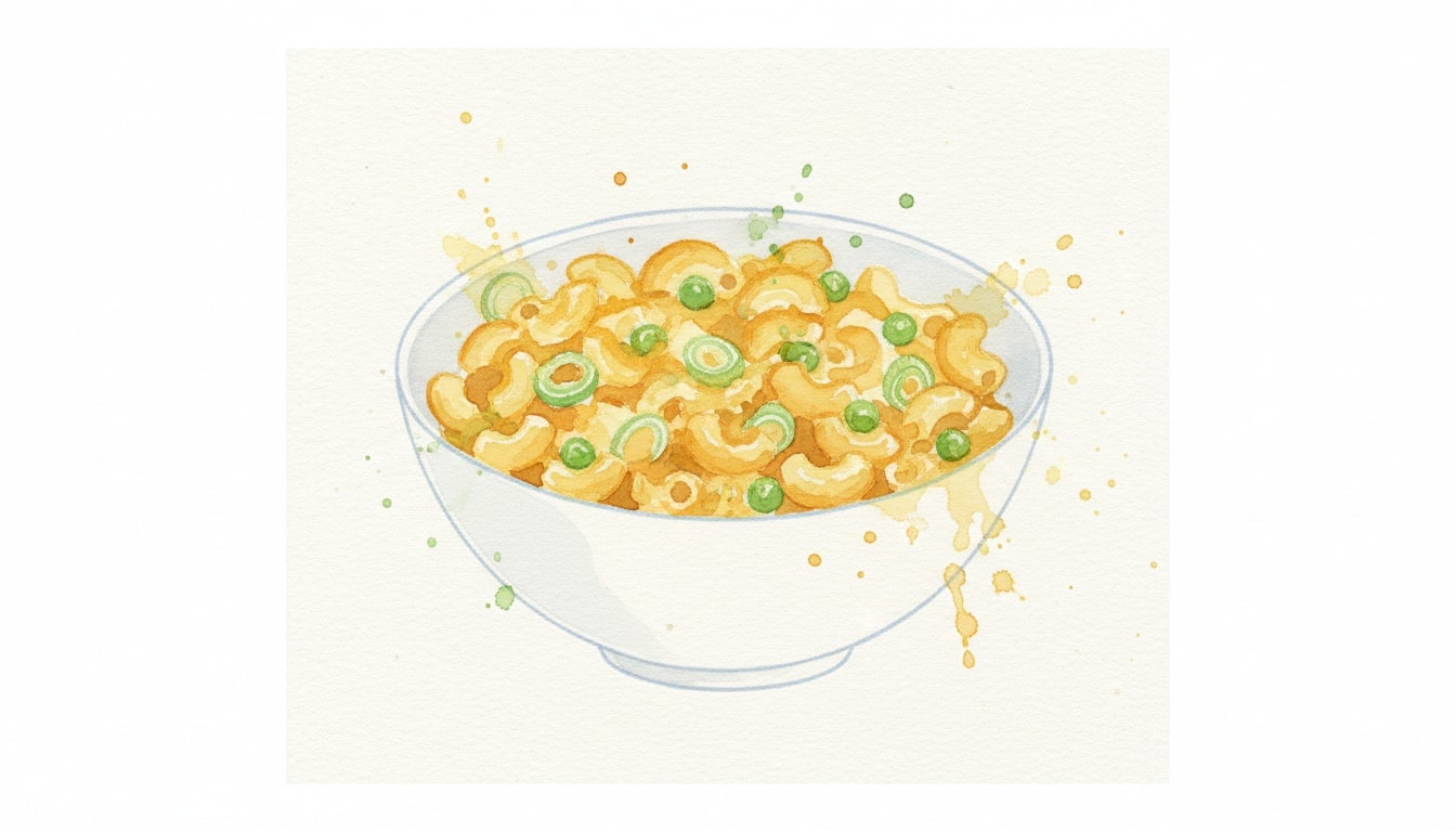 Macaroni Cheese with Leeks and Peas