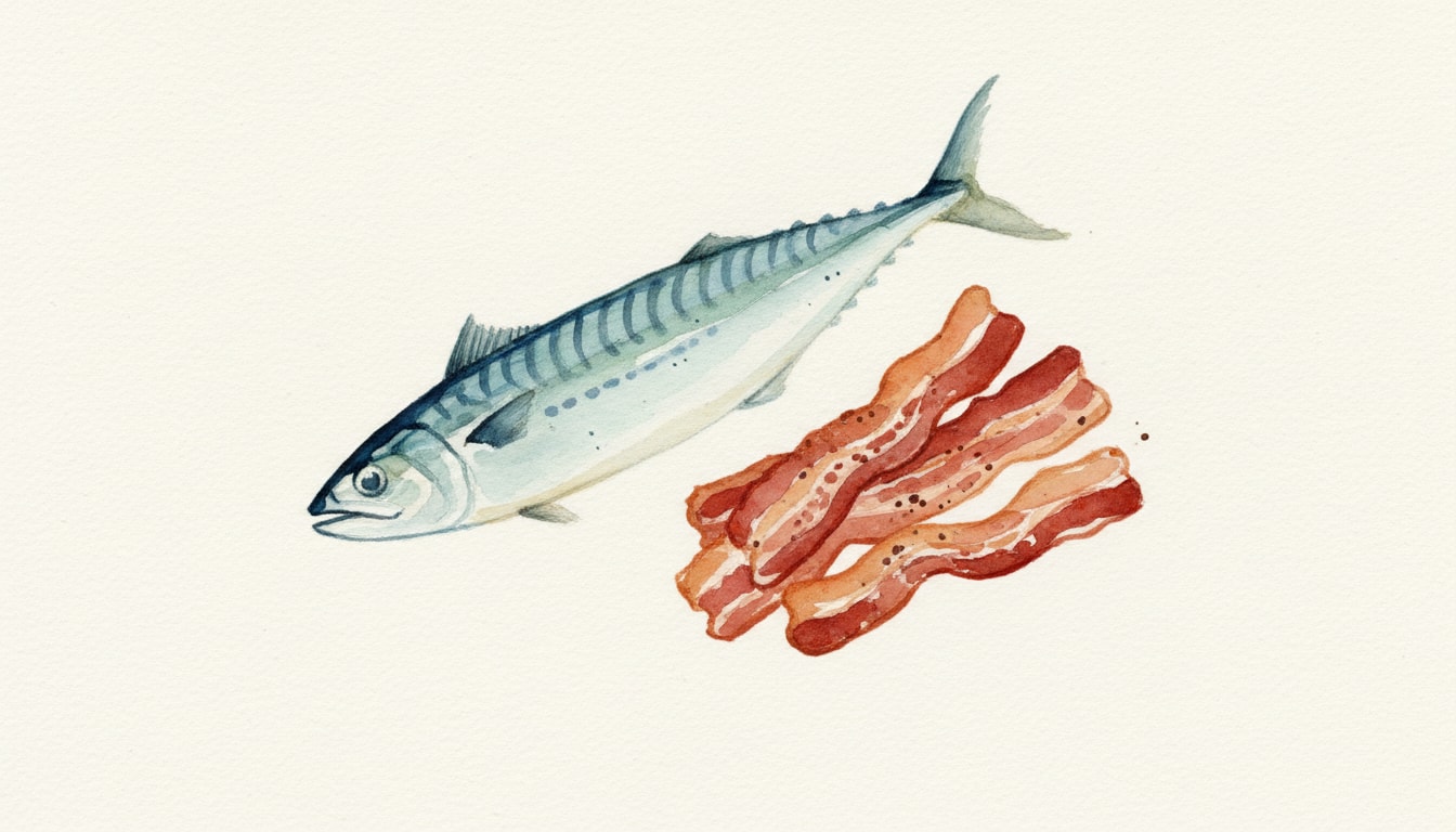 Mackerel with Crispy Bacon