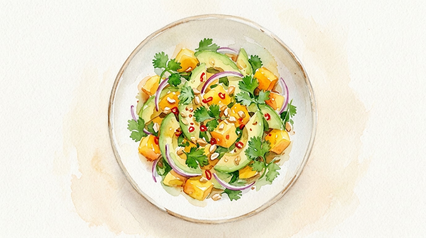 Mango Avocado Salad with Nuoc Cham Dressing