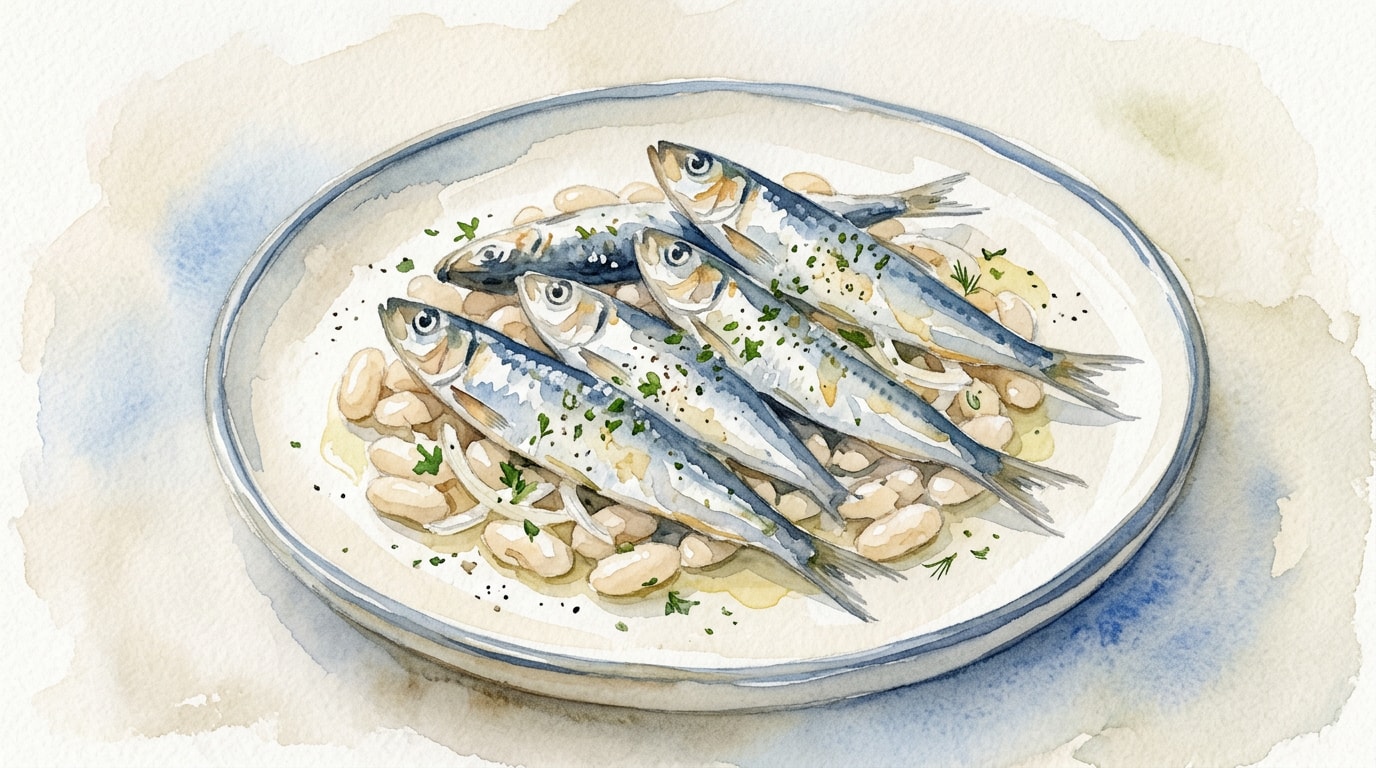 Marinated Fresh Sardines With Pickled White Beans