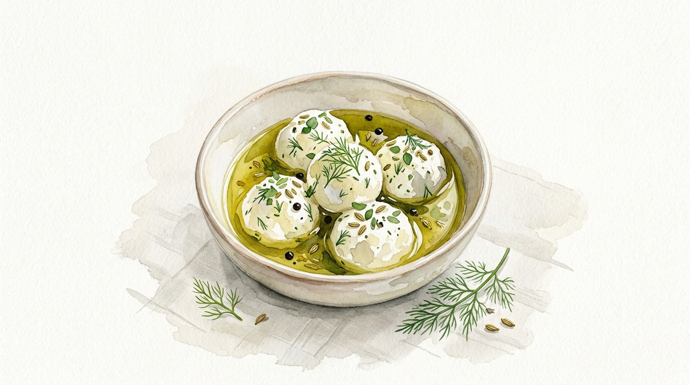 Marinated Herb and Fennel Labneh Balls