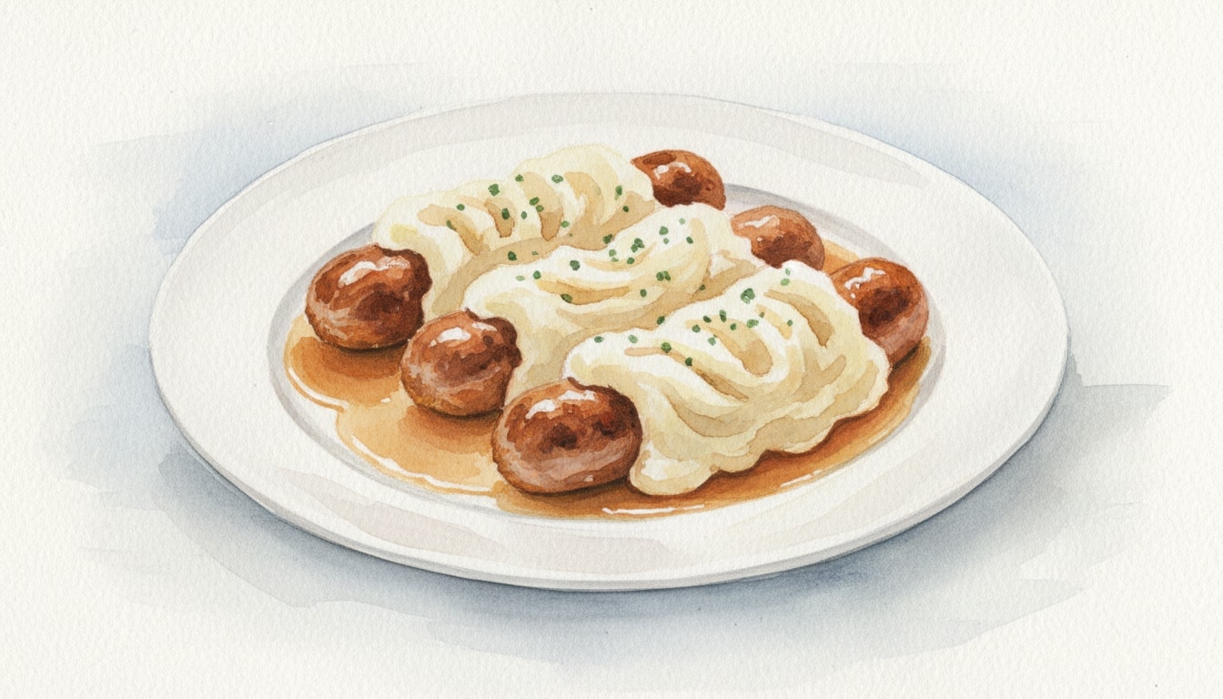 Mashed Potato Topped Sausages