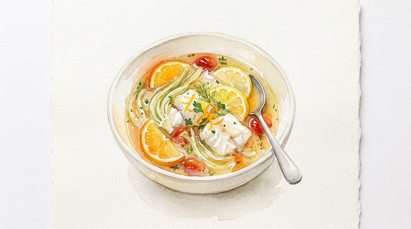 Mediterranean Citrus and Fennel Fish Stew