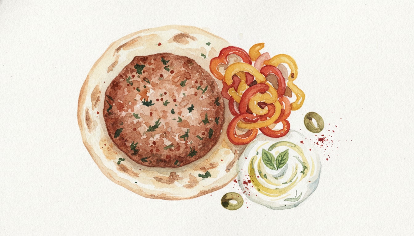 Mediterranean Lamb Burgers with Sautéed Peppers