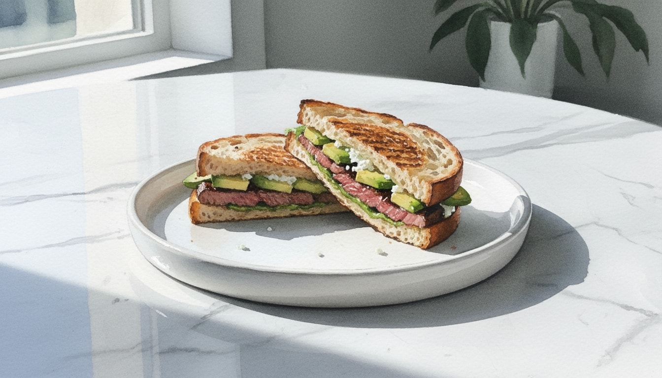 Mediterranean Steak & Gorgonzola Panini