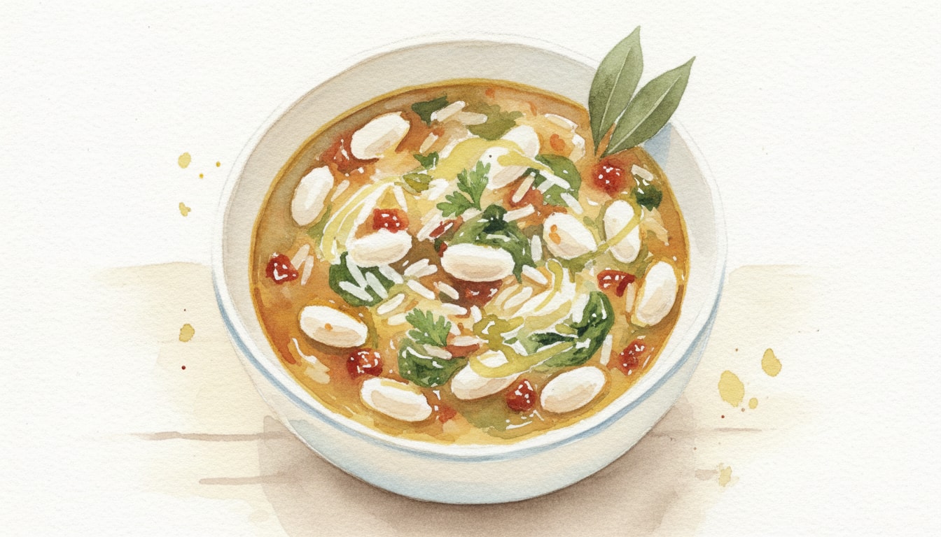 Mediterranean White Bean and Rice Soup