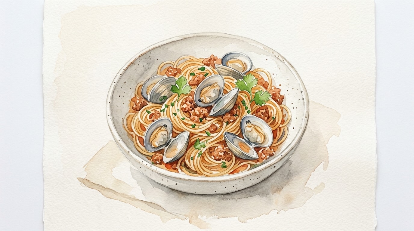 Mexican Coastal Clam And Chorizo Spaghetti