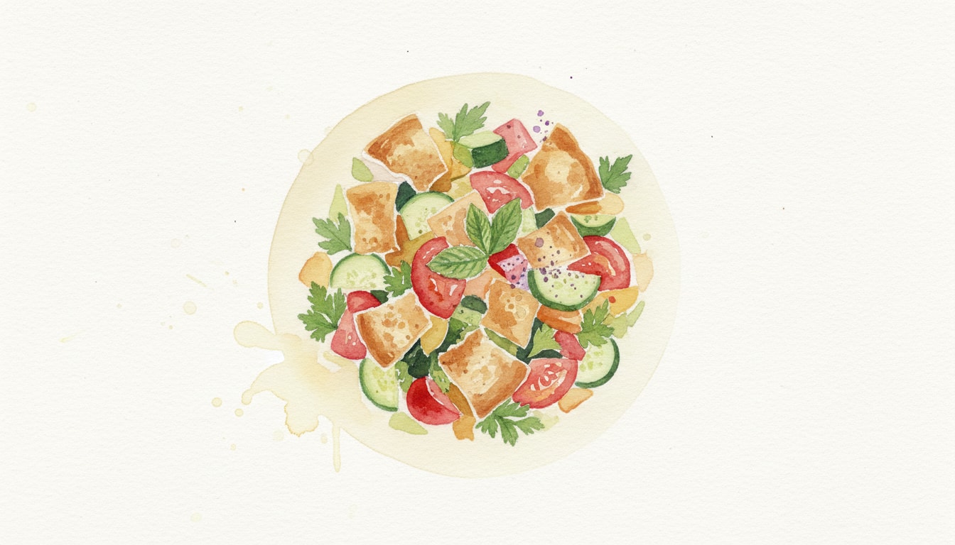 Middle Eastern Pita and Vegetable Salad (Fattoush)
