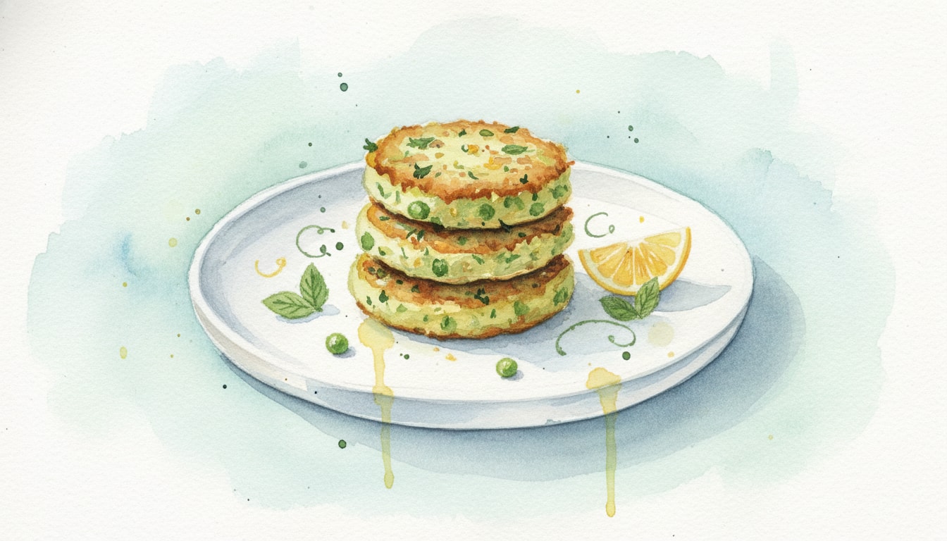 Minted Lemon Pea Fritters