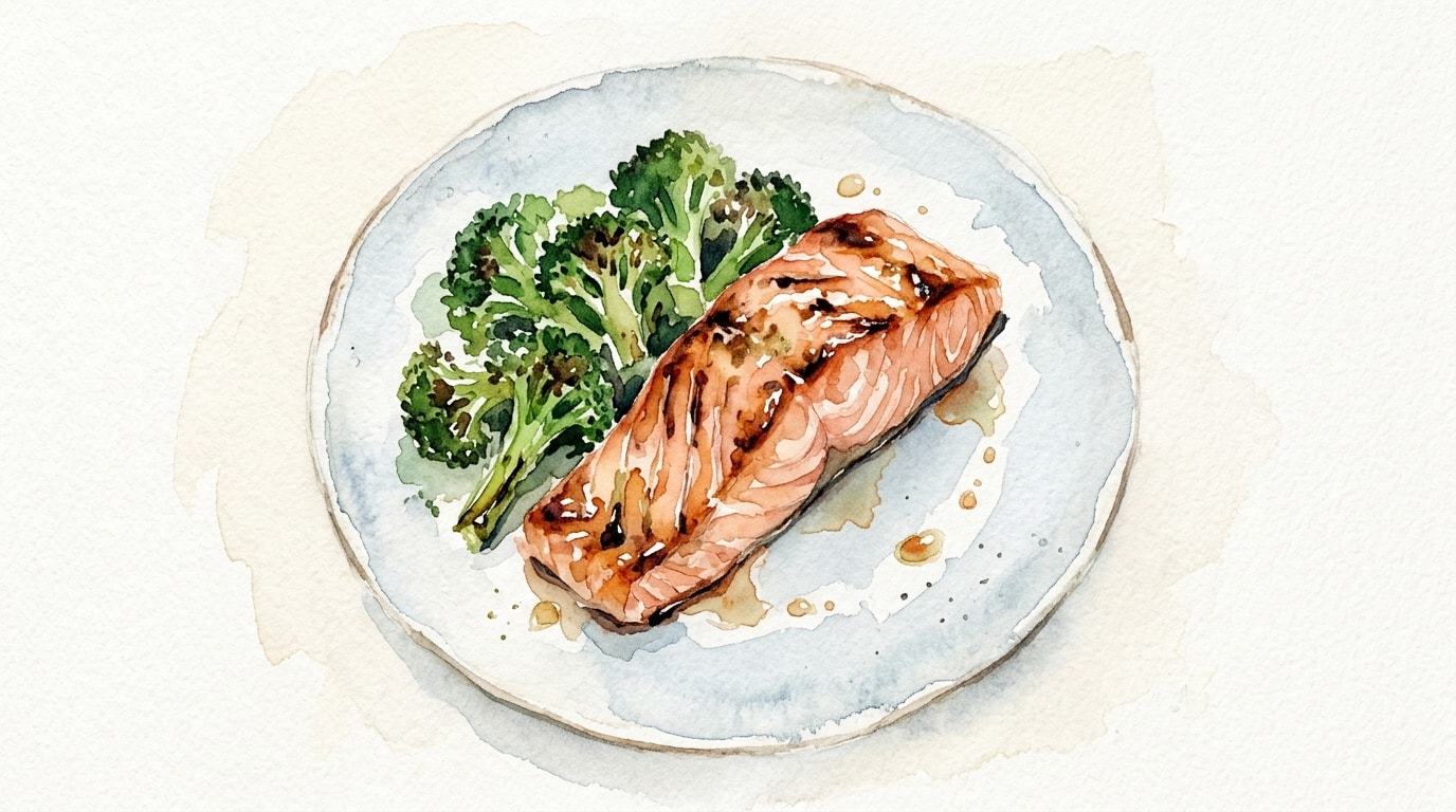 Miso Butter Salmon with Charred Broccoli