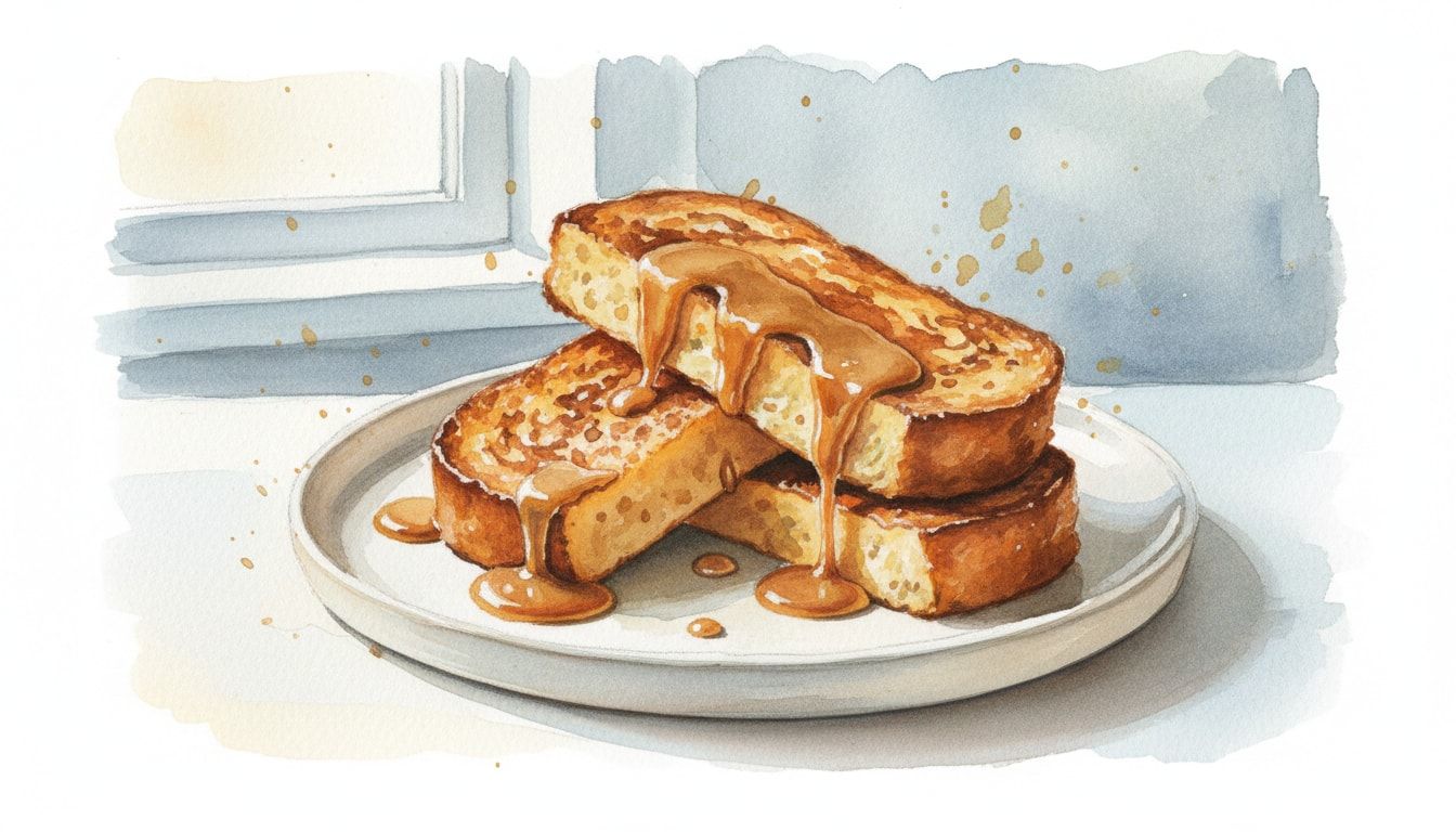 Miso-Caramel Crumpet French Toast
