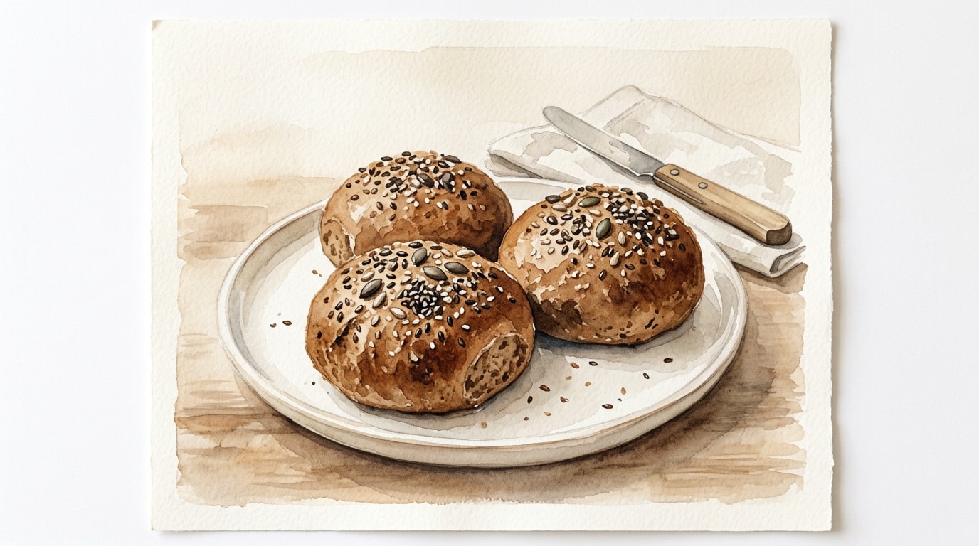 Molasses Seeded Brown Bread Rolls