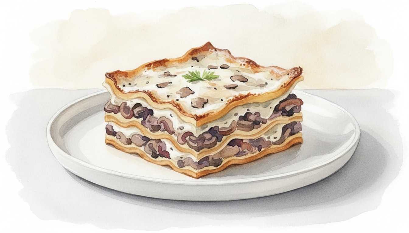 Mushroom and Walnut 'Meat' Lasagne with Truffle Béchamel