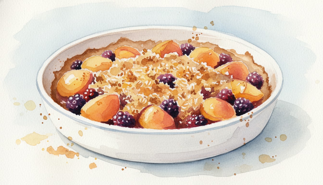 Nectarine and Blackberry Oat Crisp
