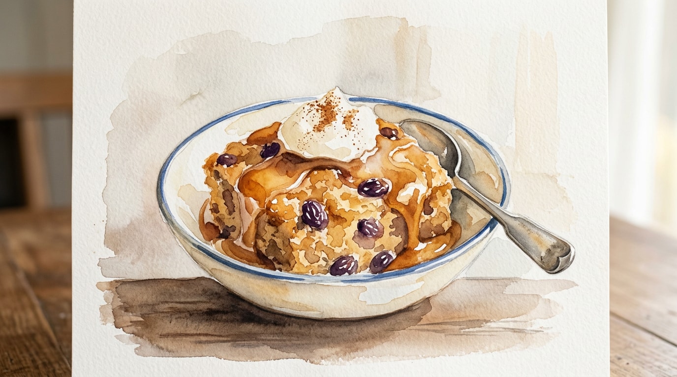 New England Spiced Raisin Sauce Pudding
