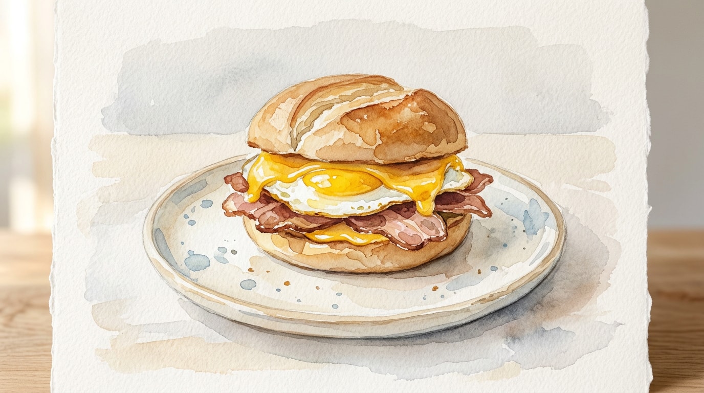 New York Style Bacon, Egg, and Cheese Sandwich
