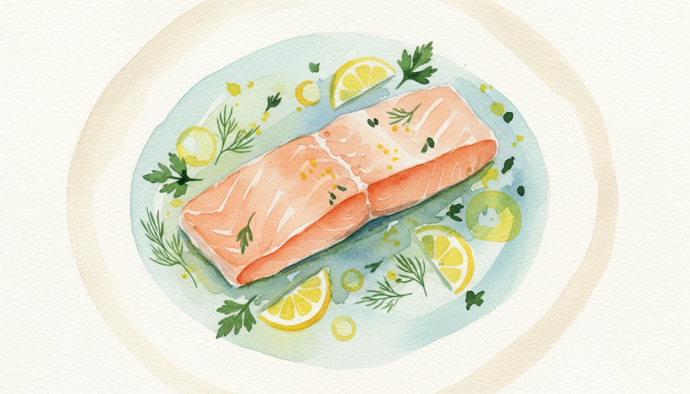 Olive Oil-Poached Salmon with Herbs and Lemon