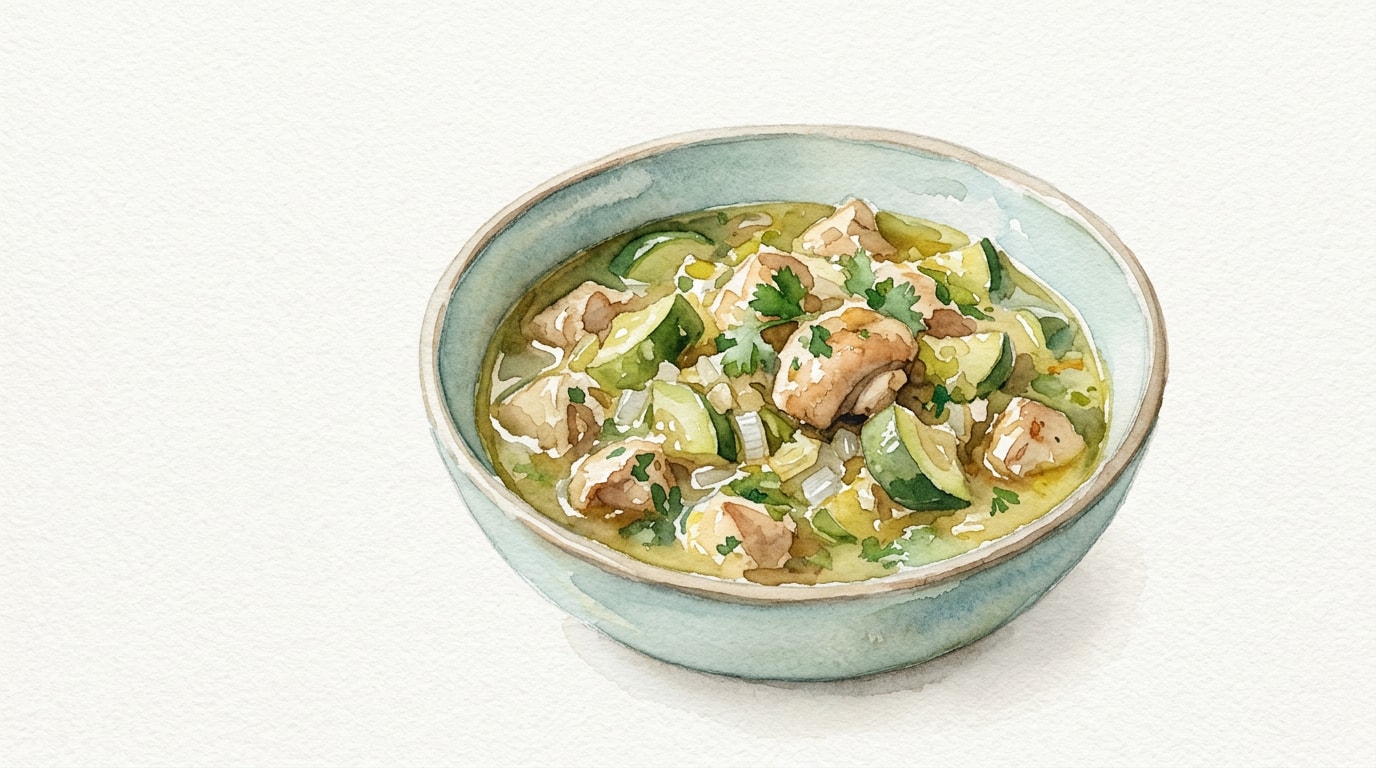 One-Pot Tomatillo Chicken And Calabacitas