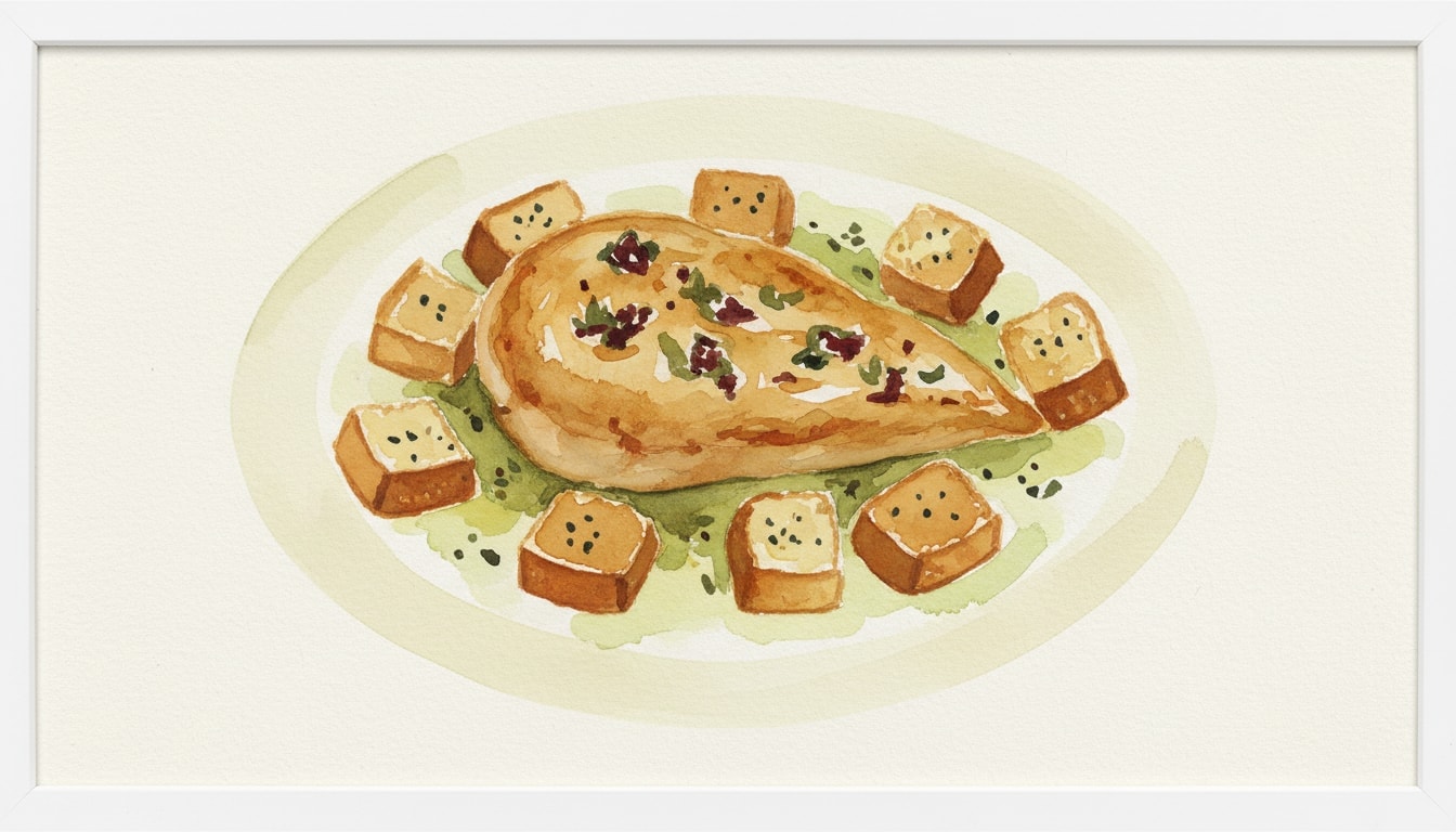 Oregano-Garlic Chicken With Croutons