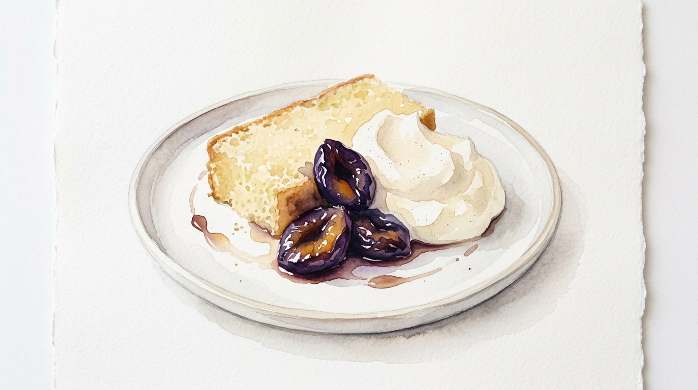 Pan di Spagna with Marsala Prunes and Mascarpone Cream
