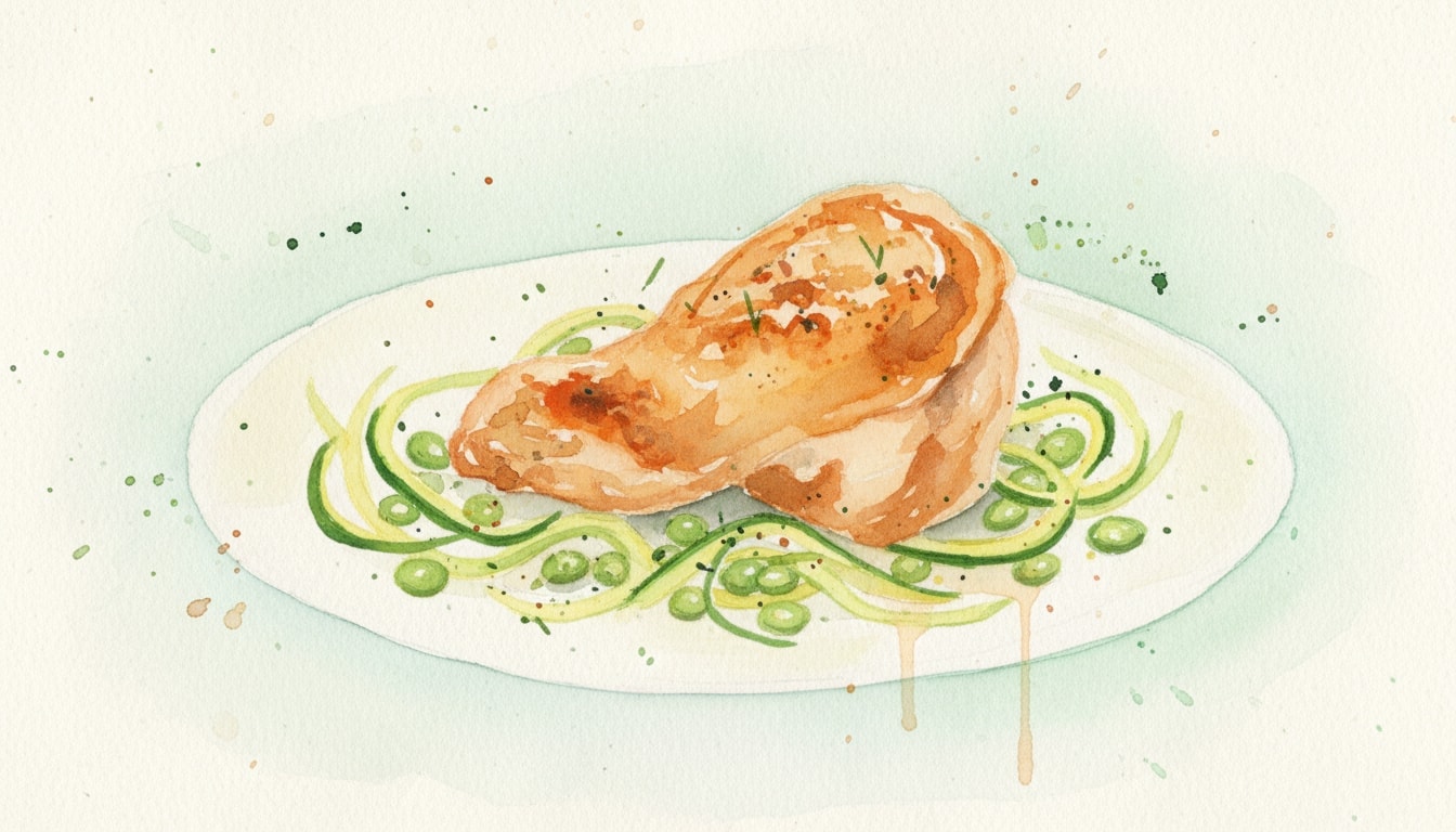 Pan-Fried Roast Chicken with Courgette and Broad Bean Salad