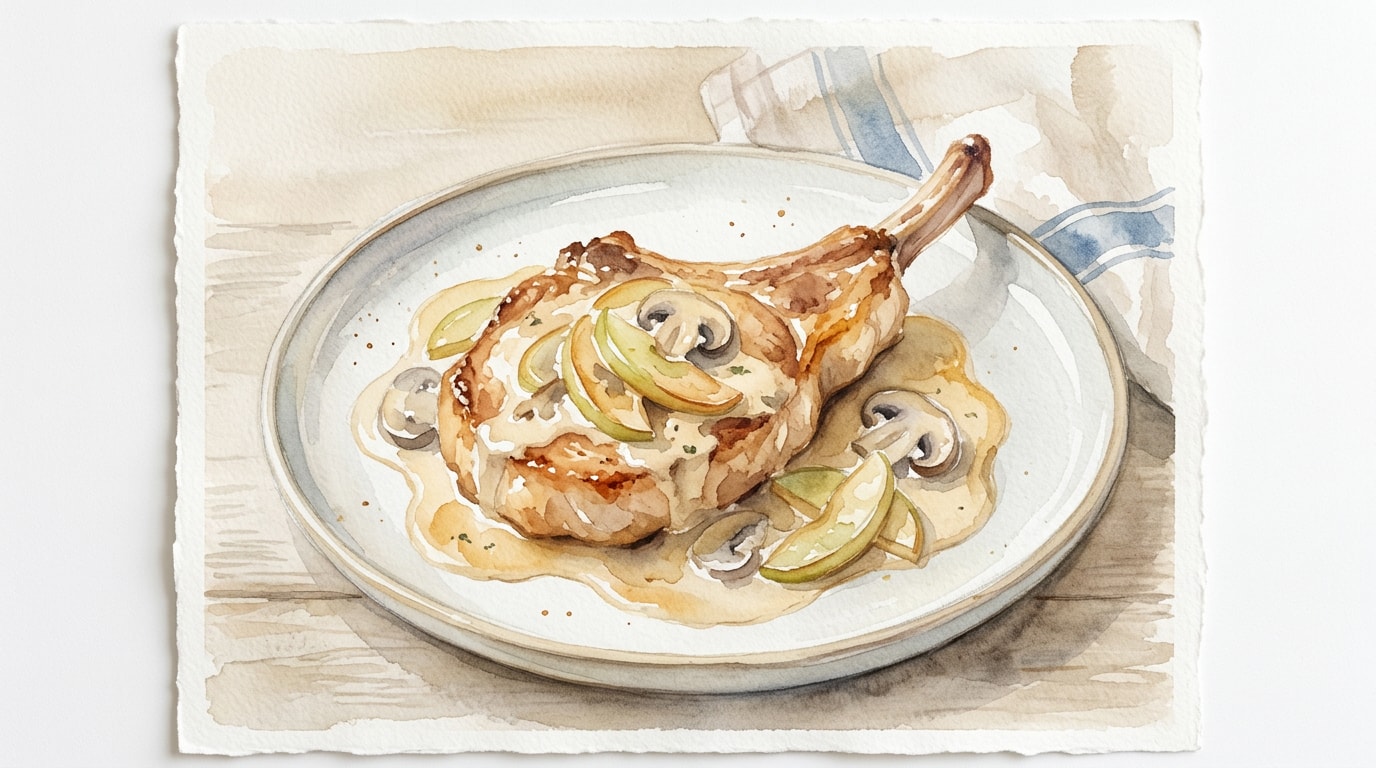 Pan-Fried Veal Chops à la Normande