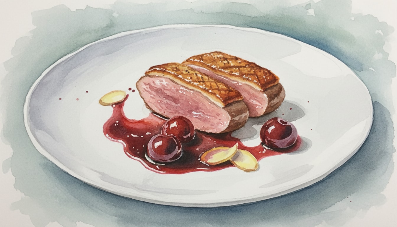 Pan-Roasted Duck Breast with Cherry-Ginger Gastrique