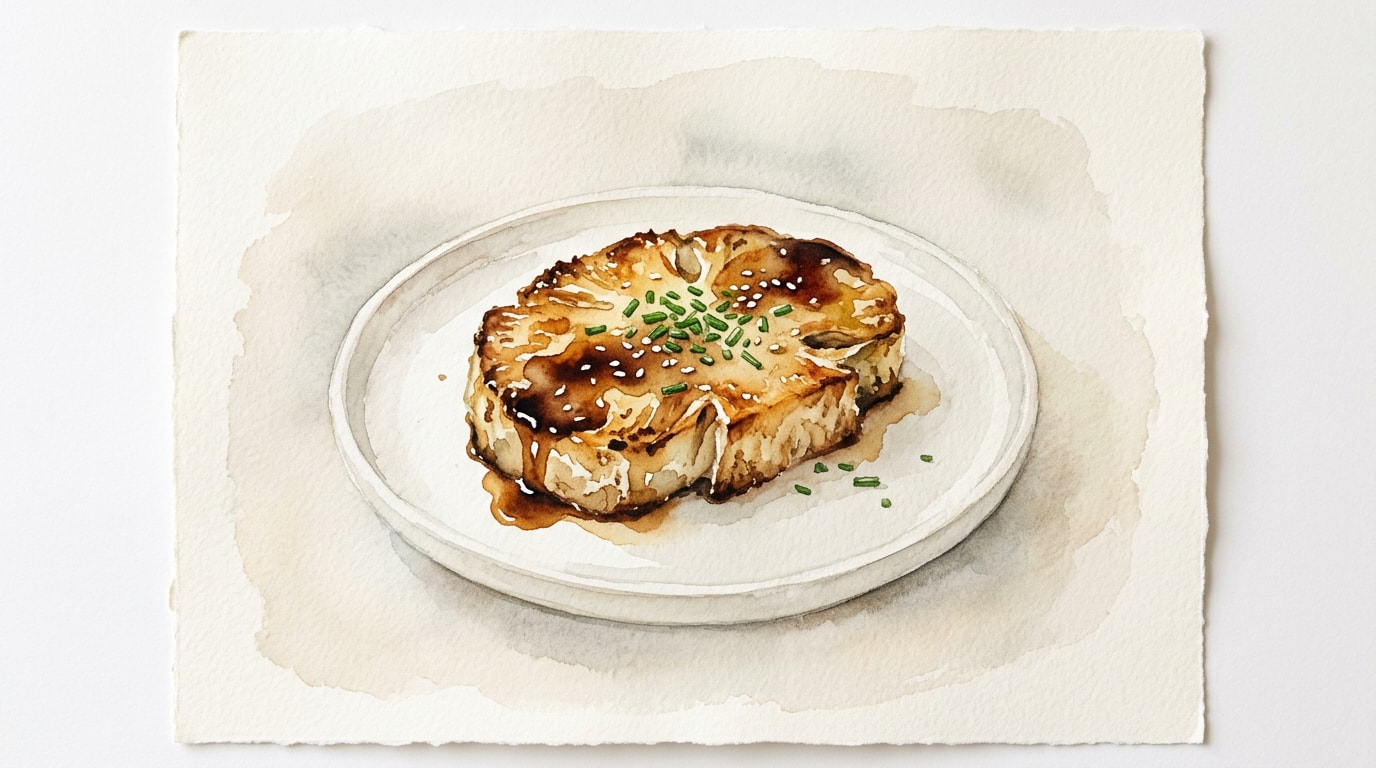 Pan-Seared And Baked Celeriac Steaks With Miso Glaze